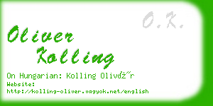oliver kolling business card